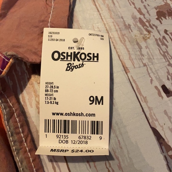 Oshkosh 9 months Plaid Bodysuit NWT - Picture 3 of 7